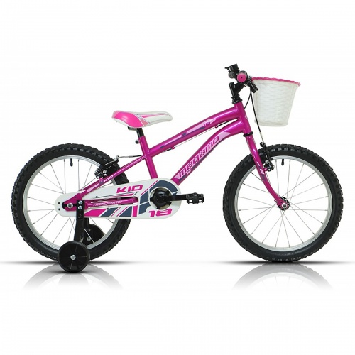 Bicicleta infantil rosa Megamo 18 pulgadas con cesta