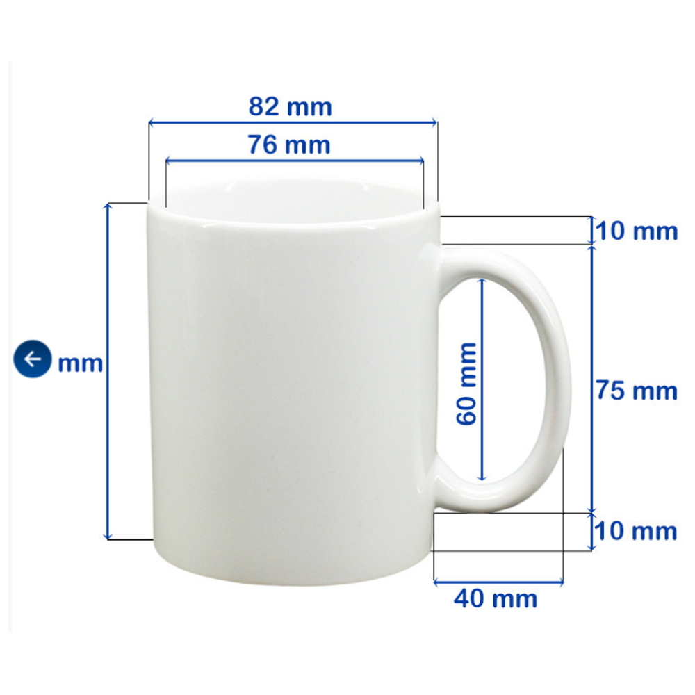 Taza de cerámica personalizable por sublimación y colores a elegir
