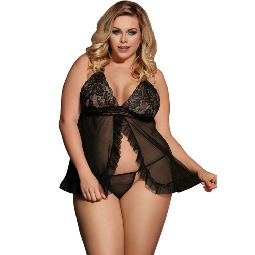 BABYDOLL ABIERTO NEGRO talla XXL