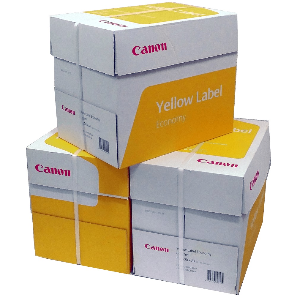 caja de papel canon a4 yellow label de 80 g m 5 x 500 hojas
