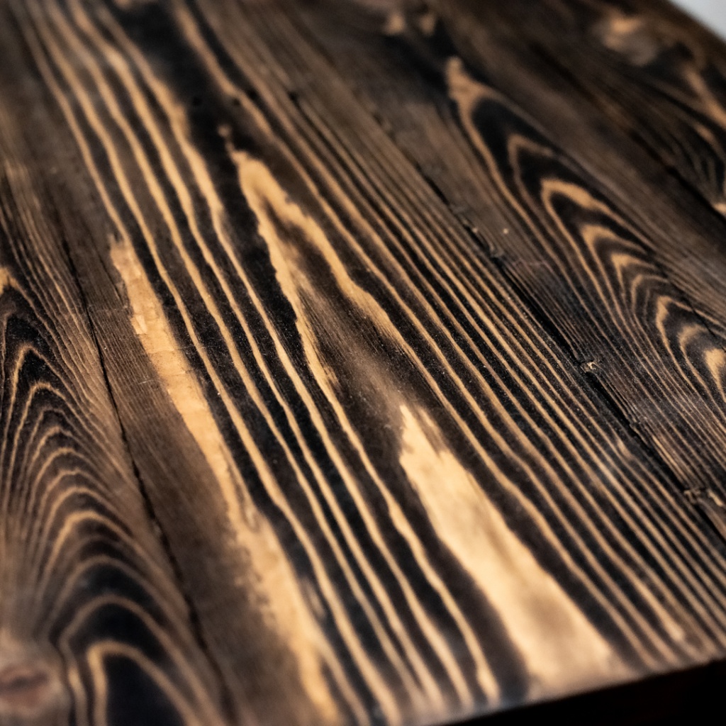 mesitas de noche madera natural quemada