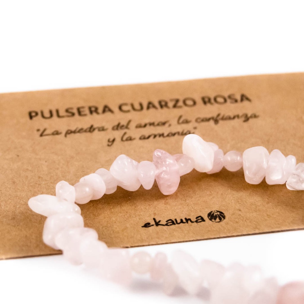 Pulsera Elástica de Cuarzo | La Piedra del Amor | Ecodiverso