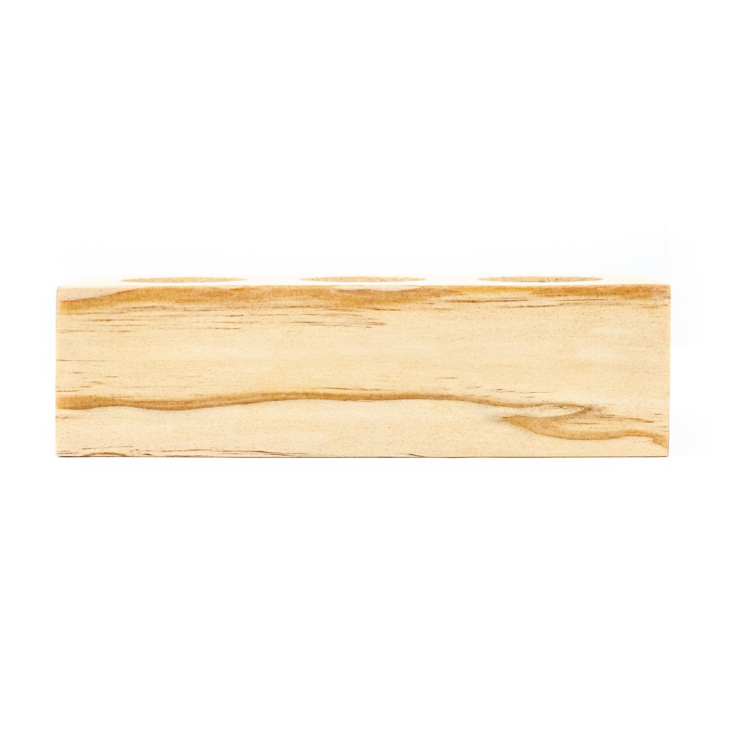 Portavelas de madera natural