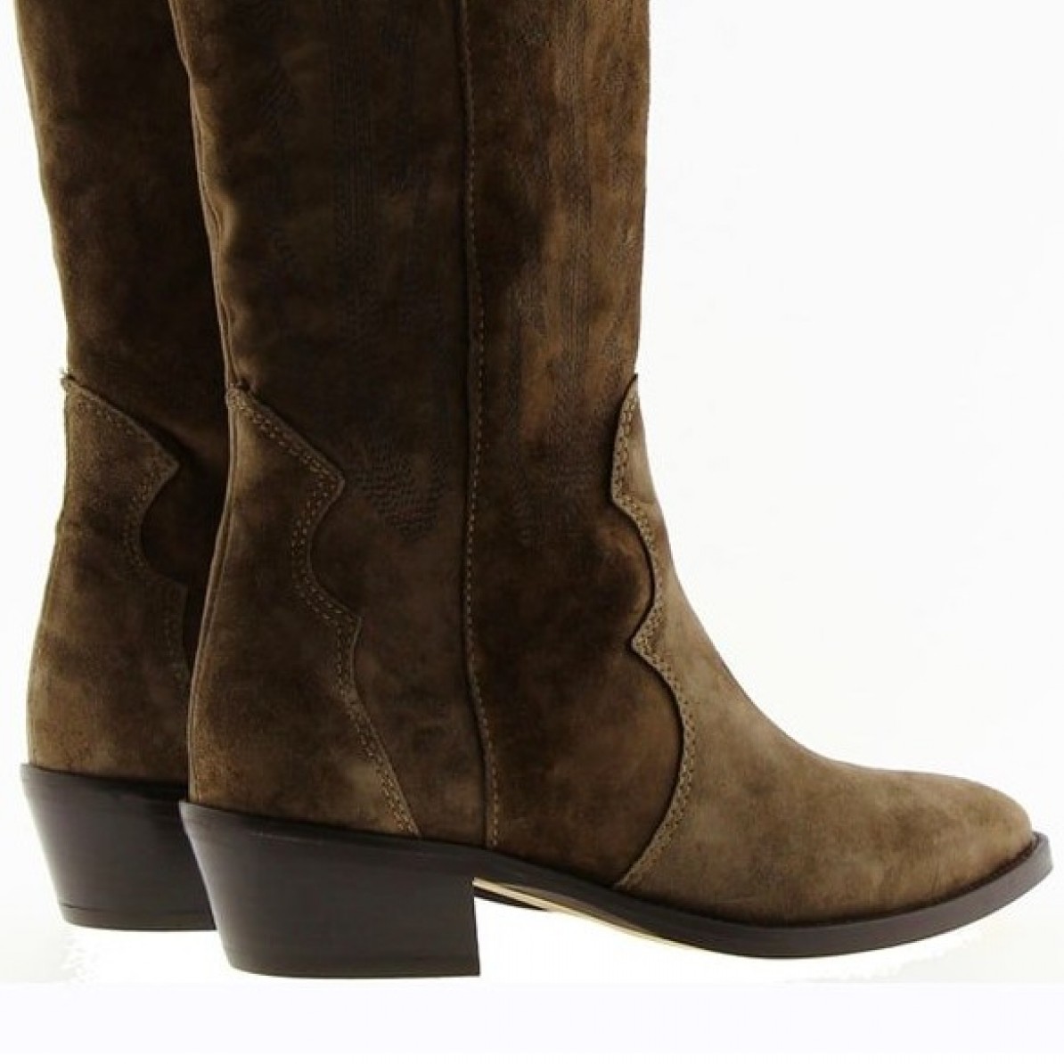 Bota cowboy detalle marrón