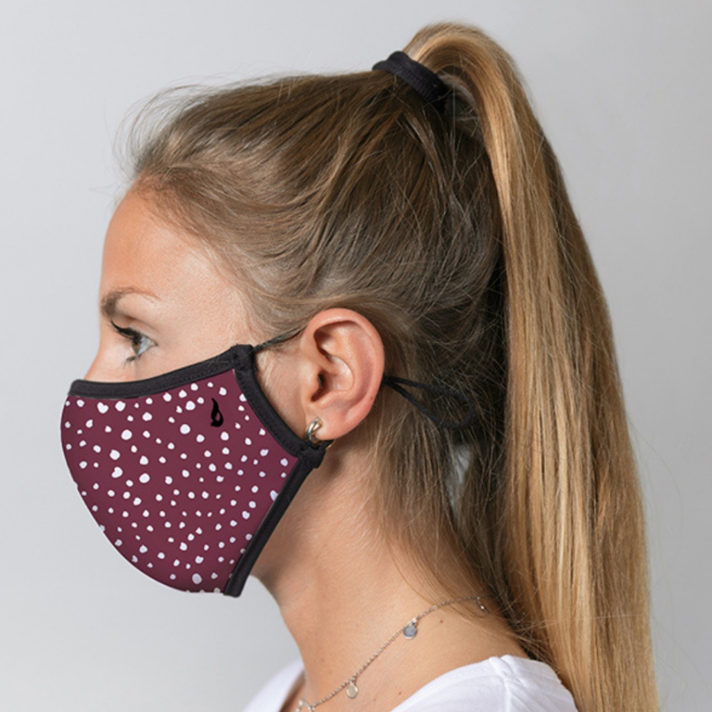 Mascarilla neopreno ABBACINO topos burdeos
