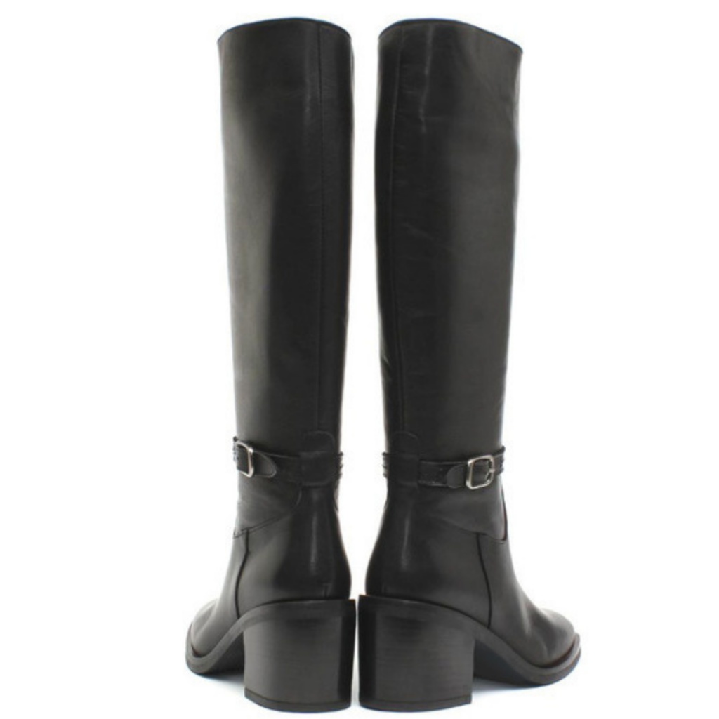 Botas alta piel negra alpe Shoes