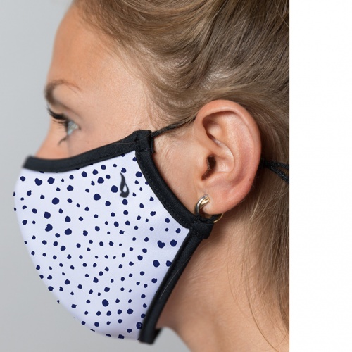 Mascarilla unisex ABBACINO topos blanco