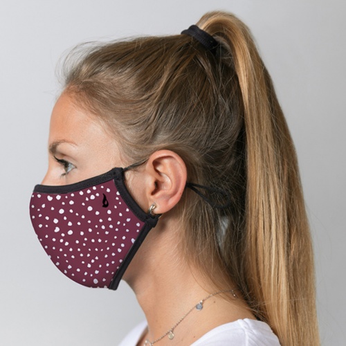 Mascarilla neopreno ABBACINO topos burdeos