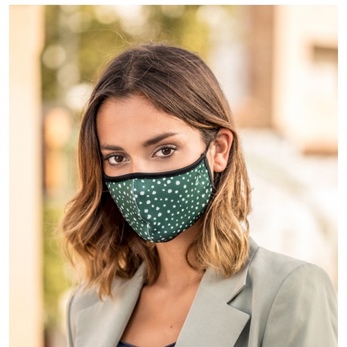 Mascarilla unisex ABBACINO topos verde