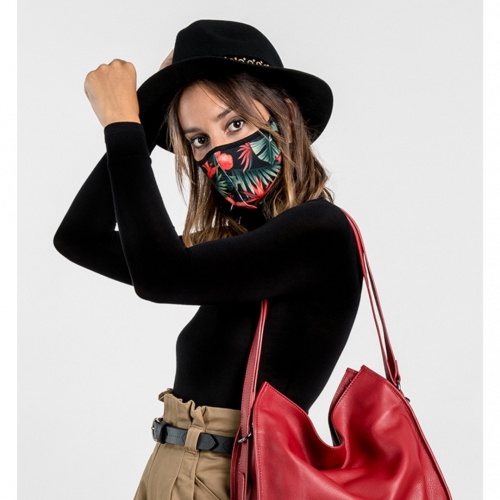 Mascarilla mujer ABBACINO tropical negro
