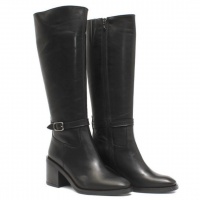 Botas altas de mujer Alpe Shoes piel negra 