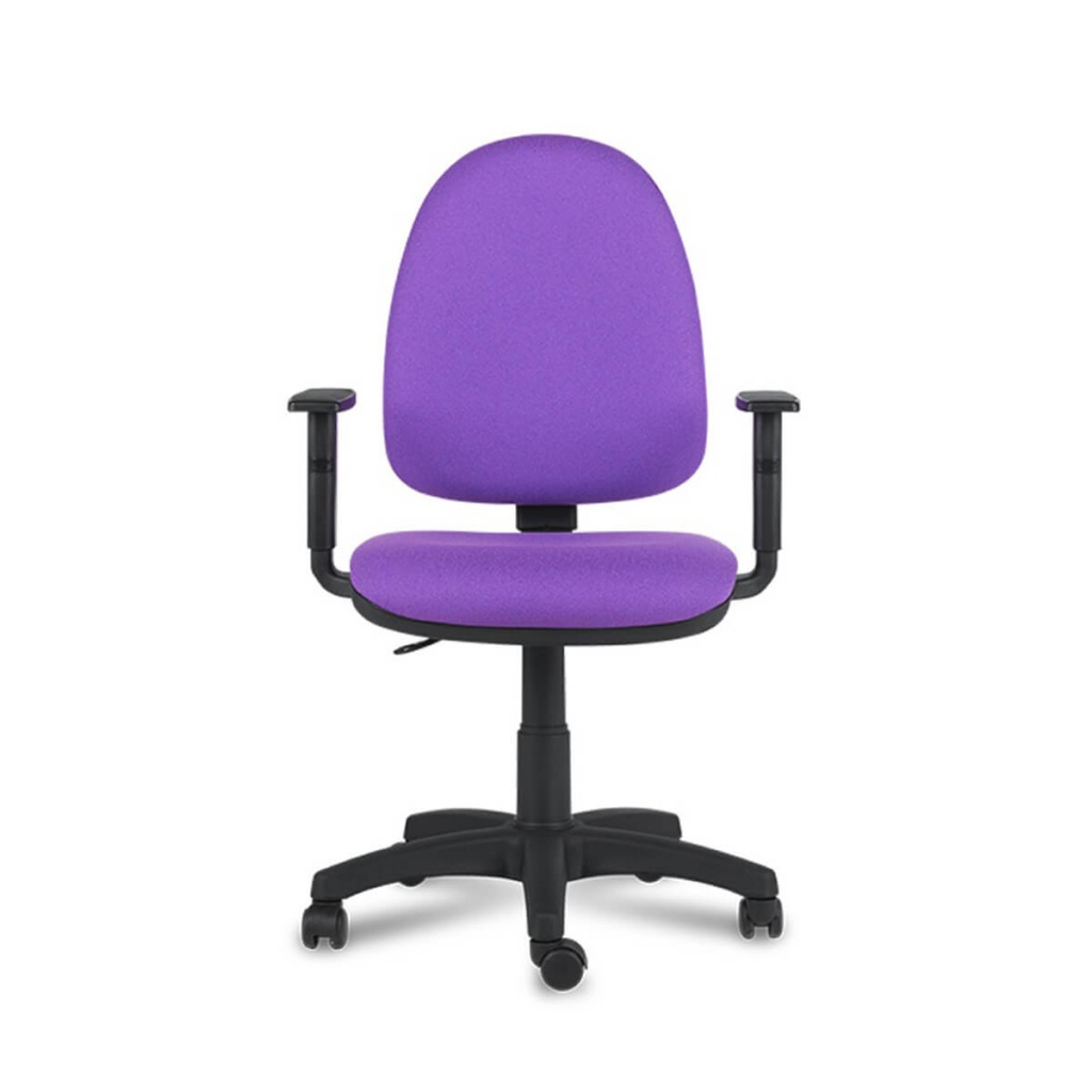 Silla Hércules con ruedas y brazos fijos. Respaldo alto tapizado