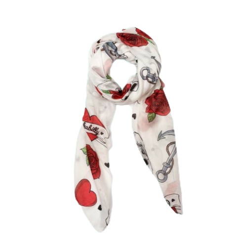 foulard skulls and hearts