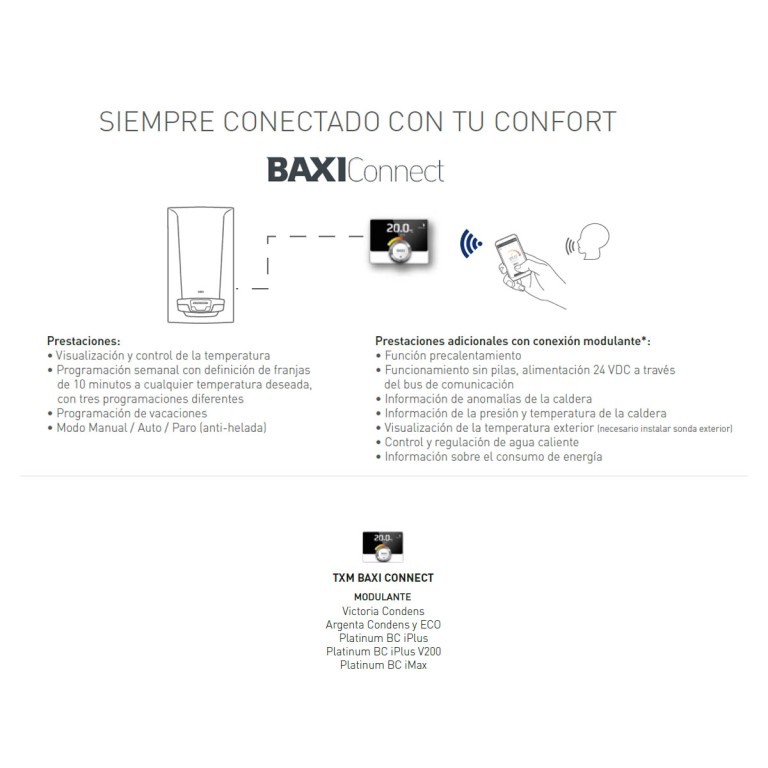 TXM Termostato ambiente wifi cableado de Baxi Abril Soluciones
