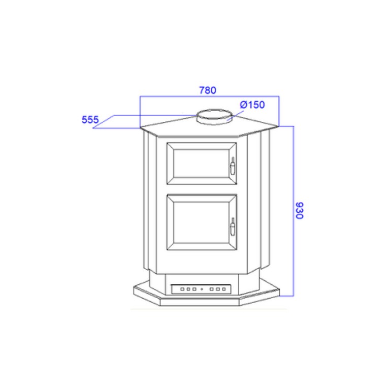 Medidas estufa de leña S990C