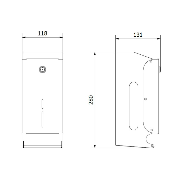 Medidas dispensador dos rollos papel Domestics 05101.S