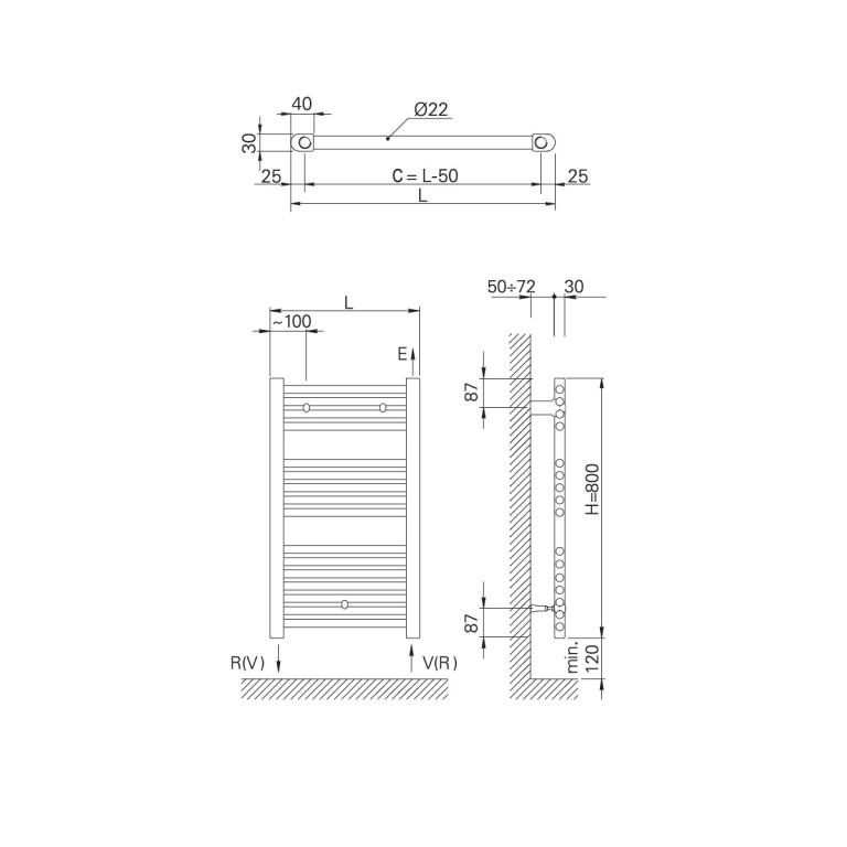 Medidas toallero Zeta T 800/600