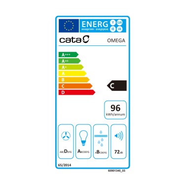 Etiqueta energética campana Omega 600 WH