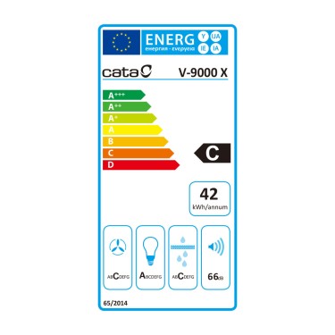 Etiqueta energética campana V 9000 X