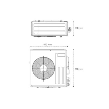 Medidas Unidad exterior aerotermia Platinum BC iPlus 4,5 MR