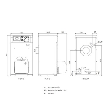 Medidas caldera Jaka HFD 40