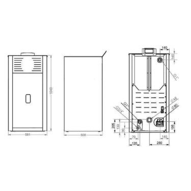 Medidas caldera pellet CPC 24
