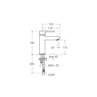 Grifo lavabo Drako 3304C