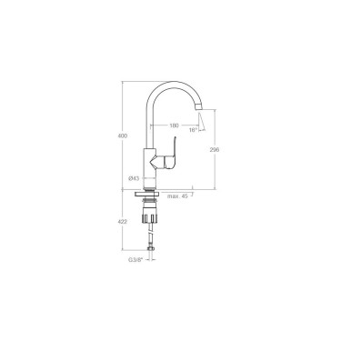 Medidas grifo cocina Ypsilon Plus 640602