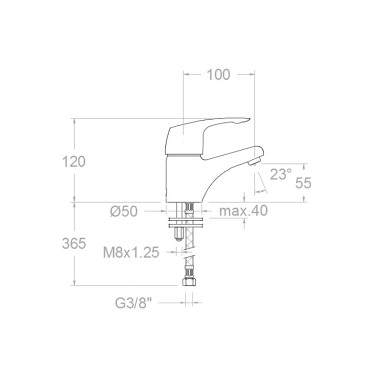 Grifo lavabo Vulcano 6901C