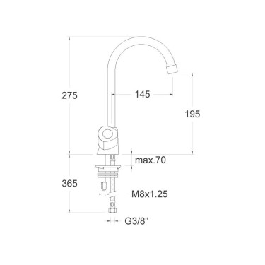 Medidas grifo cocina Eco 7008CE08YE4