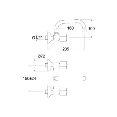 Medidas grifo cocina Eco 7009CA21E4