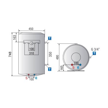 Medidas interacumulador PRO1 R VTD 80