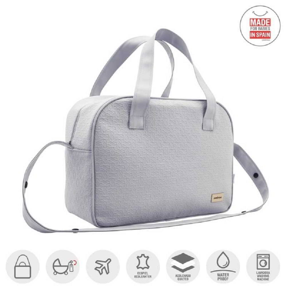 Bolso maternal Prome gris Luxy Cambrass .Perfil