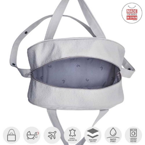 Bolso maternal Prome gris Luxy Cambrass ,abierto