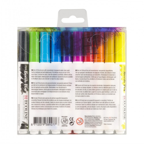 Trasera pack 10brush pen Ecoline