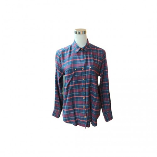 Camisa Sra cuadros marino y granate