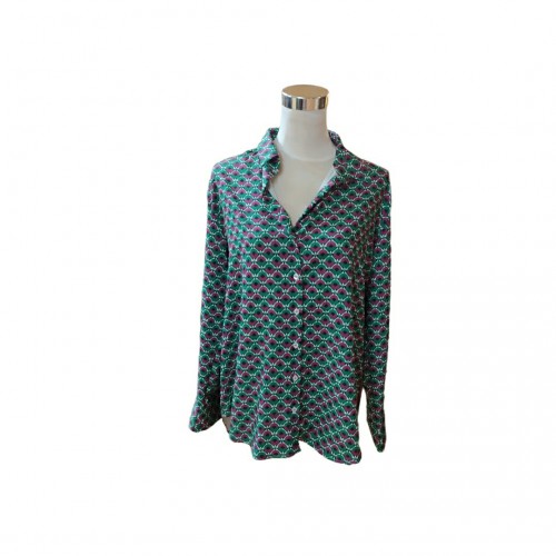 Camisa sra estampado verde y violeta