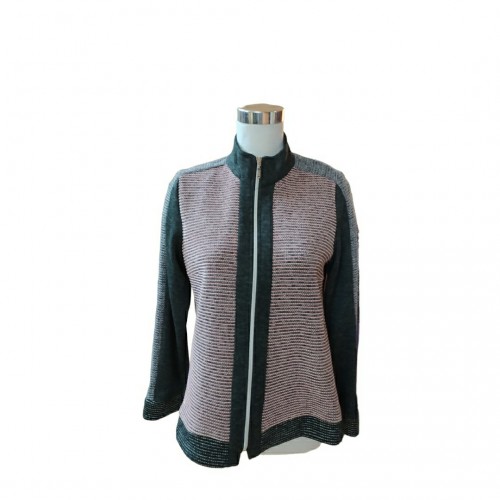 Chaqueta Sra negra y rosa palo