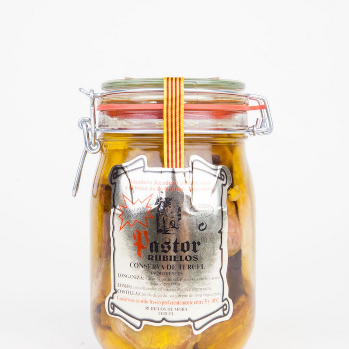 Conserva de Teruel, trozos de lomo, costilla y longaniza en aceite V.E