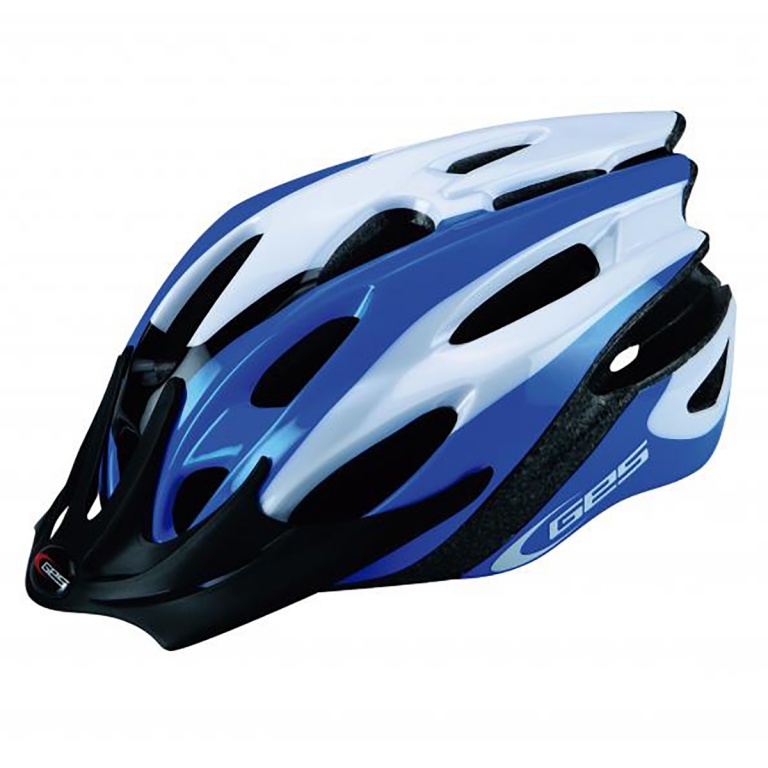 Casco bicicleta niño azul blanco y negro