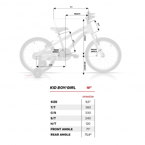 Medidas bici infantil 18 pulgadas