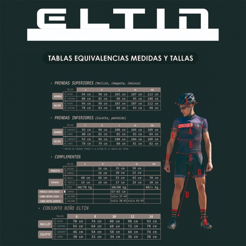 Talla medidas ropa ciclista Eltin