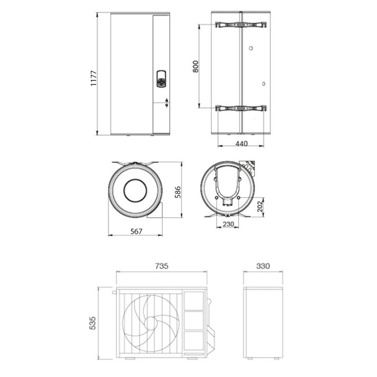 Aeromax Split 150L Bomba de calor ACS