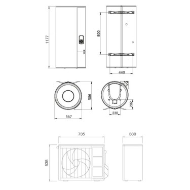 Aeromax Split 150L Bomba de calor ACS