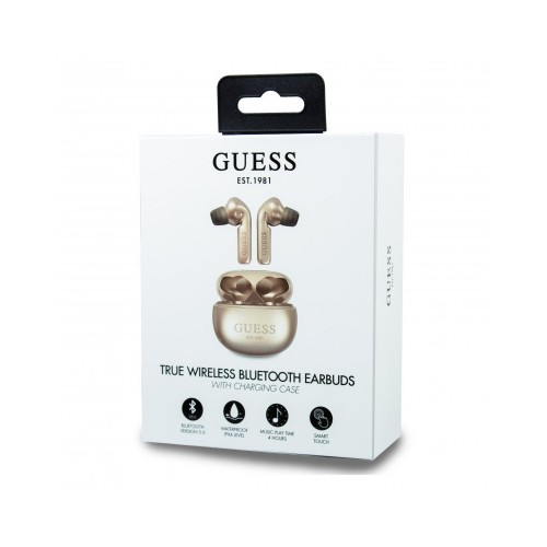 Auriculares Stereo Bluetooth Dual Pod Licencia Guess Dorado