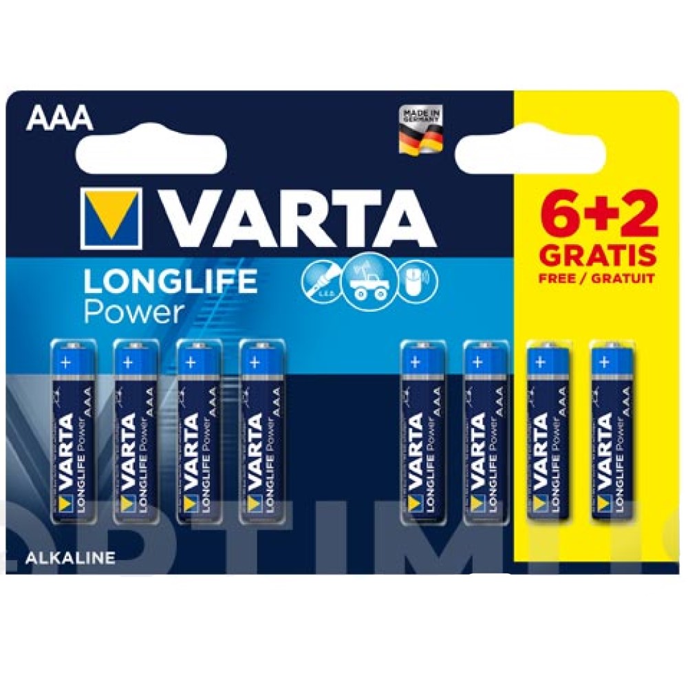 PILA ALCALINA LONG LIFE LR03 AAA 6+2 UNIDADES