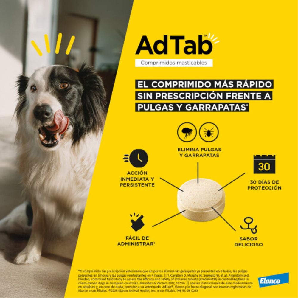 AdTab comprimido masticable garrapatas y pulgas