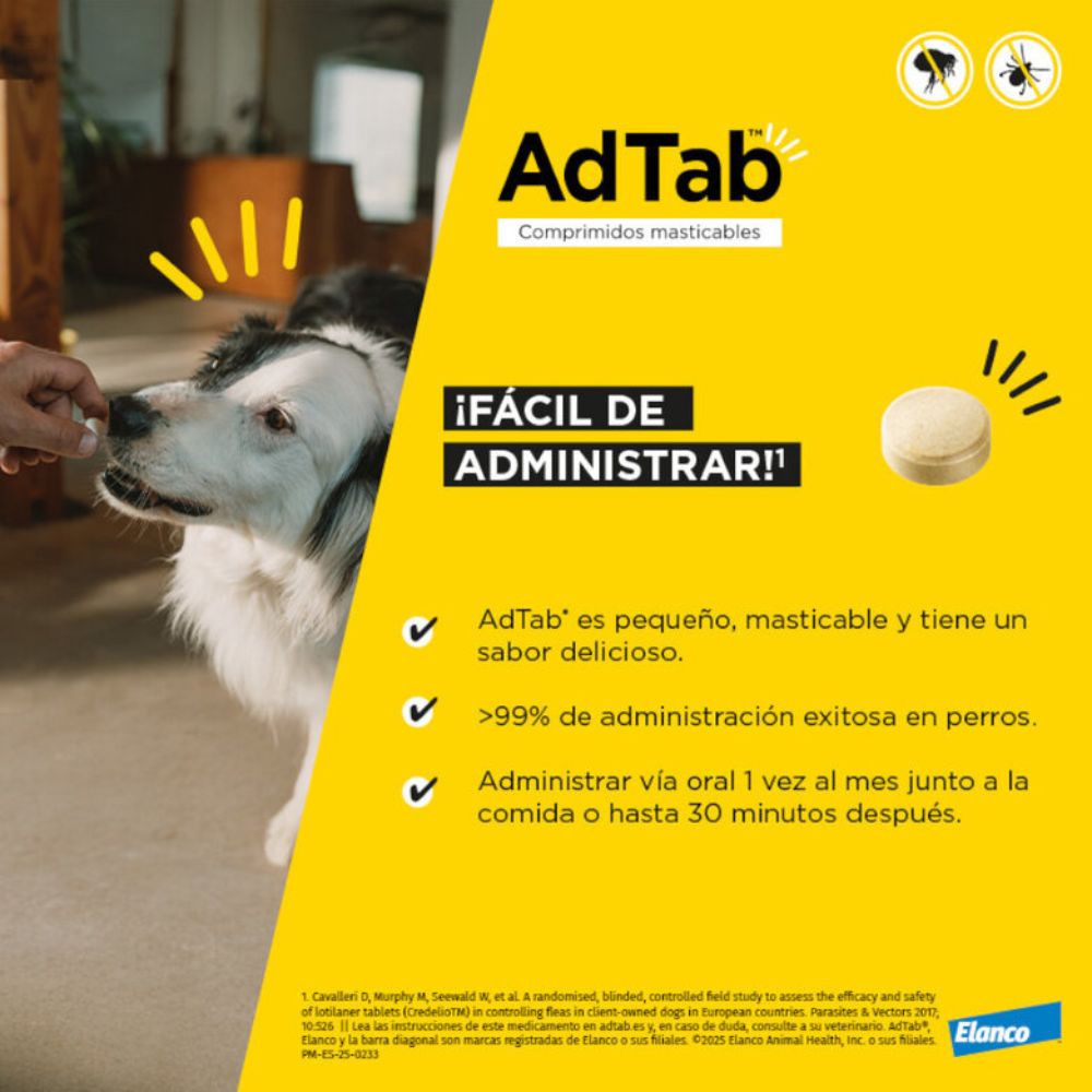 AdTab comprimido masticable garrapatas y pulgas
