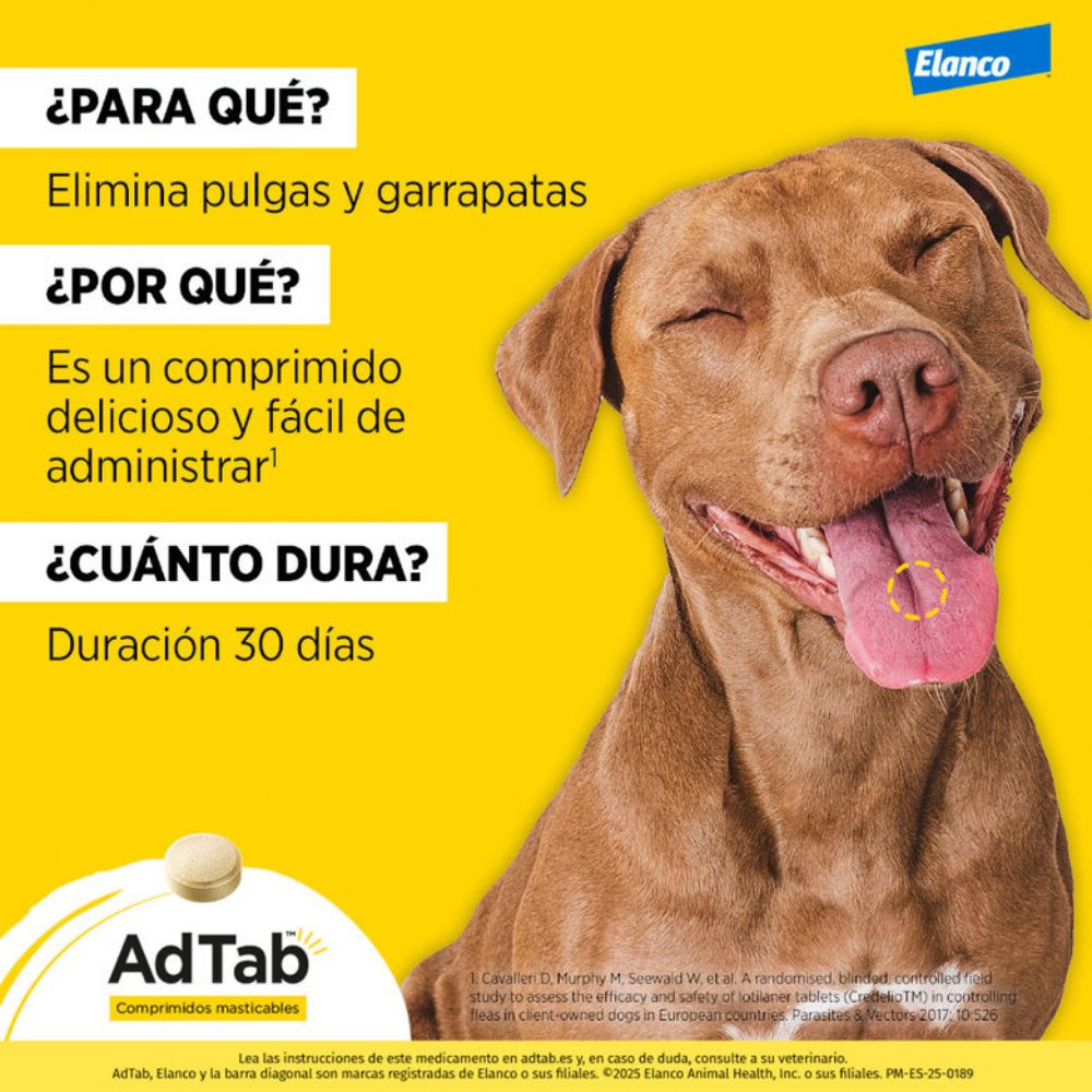 AdTab comprimido masticable garrapatas y pulgas