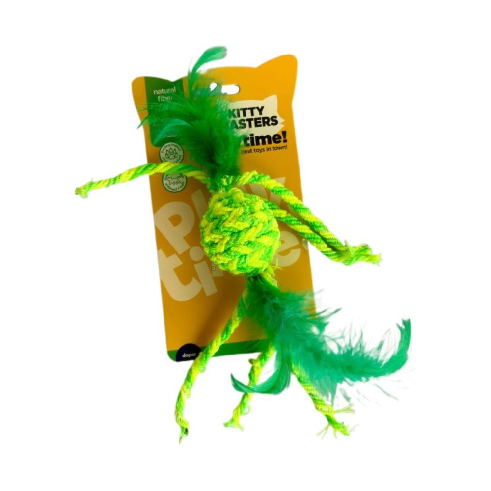 Kitty Masters bola sisal con doble pluma para Gatos